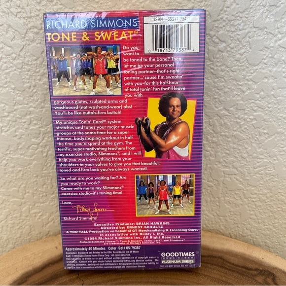Richard Simmons tone and sweat sealed VHS workout exercise video 90s - Picture 2 of 3